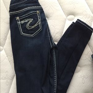 Silver skinny jeans